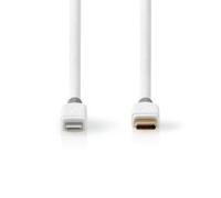NEDIS - Cavo USB Apple Lightning a 8 pin, connettore USB tipo C ™, placcato oro, 1 m, rotondo, PVC, colore: Bianco/Grigio
