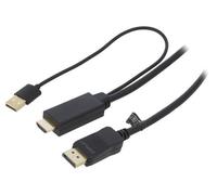 Cavo CH0091 DisplayPort 1.2, HDMI 1.4 2m nero LOGILINK