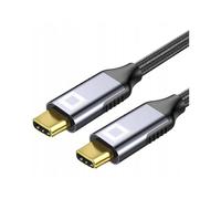 Cavo CO2 USB-C Thunderbolt 3.0, trasferimento dati ultraveloce a 20 Gbps, supporto 4K/60 Hz, ricarica rapida 100W (5A), alluminio grigio, compatibile con iPhone, MacBook, iPad Pro, USB tipo C (1m)
