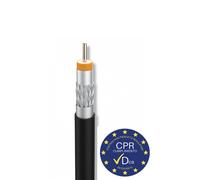 Cavo coassiale esterno/interno nero CU/CuSn CPR DCA bobina da 100 m 414002 d...