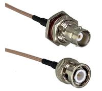 Cavo coassiale RG316 BNC maschio a SMA femmina jack passante angolo retto RF jumper 6 pollici 10 m(BNC M to BNC F Nut,4inch (10CM))