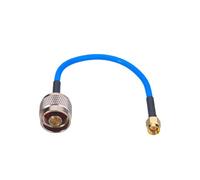 Cavo coassiale RG402 a bassa perdita con connettori maschio N a SMA maschio per il ponticello RF, 0,1 m/0,15 m/0,2 m/0,25 m, blu, PTFE isolato, conduttore in rame placcato argento, rivestimento FEP