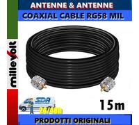 CAVO COASSIALE RG58U MIL METRI 15 (49.2) CON CONNETTORI PL259