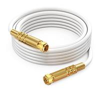 Cavo coassiale RG6 - Quad schermato, 3,7 m, cavo in rame bianco non ossigeno per TV, Internet e altro - cavo coassiale flessibile