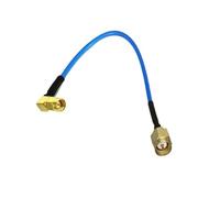 Cavo coassiale semi-flessibile a spirale blu RG405 da 0,086" da 50 ohm, 10/15/20/30/50 cm, da SMA maschio dritto a SMA spina ad angolo retto(15cm)