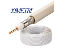 Cavo Coassiale Tv 75Ω Classe B Ccs Ø6,5Mm Matassa da 10 Metri Per Impianti Sat