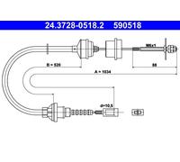 ATE Cavo comando, Comando frizione compatibile con CITROËN FIAT PEUGEOT