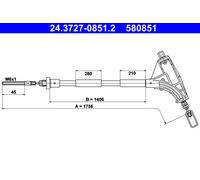 Cavo comando, Freno stazionamento anteriore per PEUGEOT 406