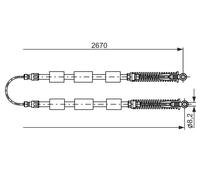 Cavo comando, Freno stazionamento centro per FIAT CINQUECENTO CINQUECENTO VAN SE