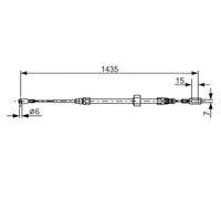 Cavo comando, Freno stazionamento centro per MERCEDES-BENZ VW LT 28-35 LT 28-46