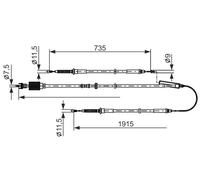 Cavo comando, Freno stazionamento centro per OPEL VAUXHALL ASTRA ASTRA J