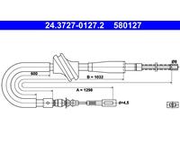 Cavo comando, Freno stazionamento posteriore Dx per AUDI 80 90