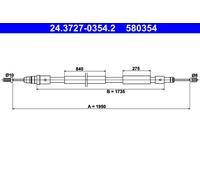 Cavo comando, Freno stazionamento posteriore Dx per CITROËN XSARA PICASSO