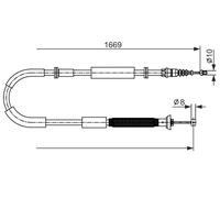 Cavo comando, Freno stazionamento posteriore Dx per FIAT BRAVO BRAVO Van STILO