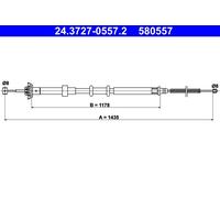 Cavo comando, Freno stazionamento posteriore Dx per FIAT PANDA