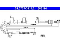 Cavo comando, Freno stazionamento posteriore Dx per HYUNDAI ELANTRA i30