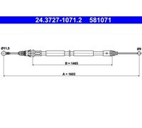 Cavo comando, Freno stazionamento posteriore Dx per NISSAN OPEL RENAULT VAUXHALL