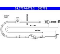 Cavo comando, Freno stazionamento posteriore Dx per OPEL VAUXHALL AGILA