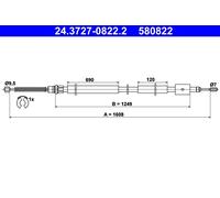 Cavo comando, Freno stazionamento posteriore Dx per PEUGEOT 306