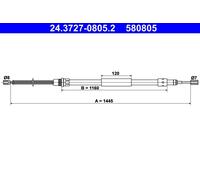 Cavo comando, Freno stazionamento posteriore Dx per PEUGEOT 309