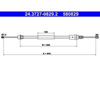 Cavo comando, Freno stazionamento posteriore Dx per PEUGEOT 406