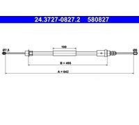 Cavo comando, Freno stazionamento posteriore Dx per PEUGEOT 406