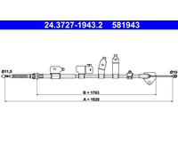 Cavo comando, Freno stazionamento posteriore Dx per TOYOTA AURIS AURIS VAN