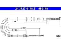 Cavo comando, Freno stazionamento posteriore per AUDI 80