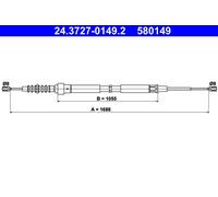 Cavo comando, Freno stazionamento posteriore per AUDI SEAT SKODA VW A3 BORA GOLF