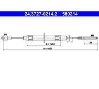 ATE 24.3727-0214.2 Cavo freno a mano