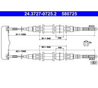 Cavo comando, Freno stazionamento posteriore per OPEL VAUXHALL CARLTON OMEGA SEN