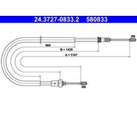 Cavo comando, Freno stazionamento posteriore per PEUGEOT 206