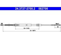 Cavo comando, Freno stazionamento posteriore per SEAT VW CADDY INCA