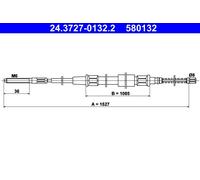 Cavo comando, Freno stazionamento posteriore per SEAT VW GOLF JETTA TOLEDO