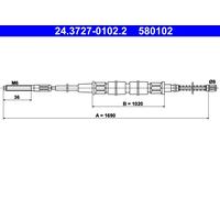 Cavo comando, Freno stazionamento posteriore per VW GOLF JETTA SCIROCCO