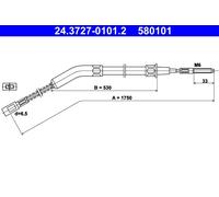 Cavo comando, Freno stazionamento posteriore per VW KAEFER KARMANN GHIA