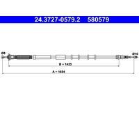 Cavo comando, Freno stazionamento posteriore Sx per ABARTH ALFA ROMEO FIAT GRAND