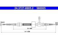 Cavo comando, Freno stazionamento posteriore Sx per ALFA ROMEO 156 GT