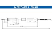 Cavo comando, Freno stazionamento posteriore Sx per FIAT 500 500 C