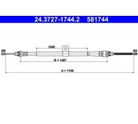 Cavo comando, Freno stazionamento posteriore Sx per NISSAN NOTE