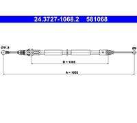 Cavo comando, Freno stazionamento posteriore Sx per NISSAN OPEL RENAULT VAUXHALL