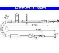 Cavo comando, Freno stazionamento posteriore Sx per OPEL SUZUKI VAUXHALL AGILA W