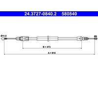 Cavo comando, Freno stazionamento posteriore Sx per PEUGEOT 607