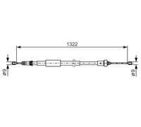 Cavo comando, Freno stazionamento posteriore Sx per RENAULT CLIO MODUS / GRAND M