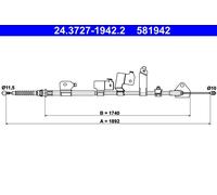 Cavo comando, Freno stazionamento posteriore Sx per TOYOTA AURIS AURIS VAN