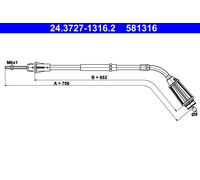 Cavo comando, Freno stazionamento posteriore Sx per VOLVO S80