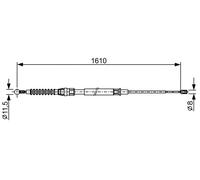 Cavo comando, Freno stazionamento posteriore Sx per VW TOURAN