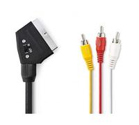 Cavo commutabile da SCART a RCA Goobay da 3 m Nero