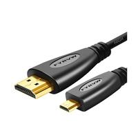 Cavo compatibile con Micro HDMI 4K a HDMI for GoPro Hero, Raspberry Pi 4, Sony A6000, Nikon Yoga 3, Micro HD a HDTV(1080P Black,0.3m)