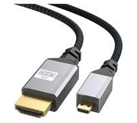 Cavo compatibile con Micro HDMI 4K a HDMI for GoPro Hero, Raspberry Pi 4, Sony A6000, Nikon Yoga 3, Micro HD a HDTV(4K Braided,3m)